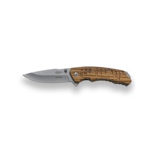Navaja JKR 688 con hoja de acero 3Cr13MoV de 9 cm y empuñadura de madera.