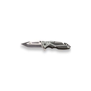 Navaja de rescate JKR 729 con hoja de acero 3Cr13MoV de 9 cm y empuñadura de aluminio y fibra.