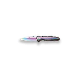 Navaja deportiva JKR 731 con hoja de acero 3Cr13MoV de 8,5 cm y empuñadura de alum y acero inox.