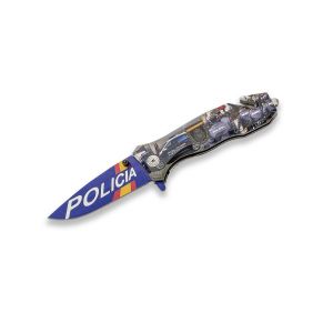 Navaja de rescate JKR0755-PN con hoja de acero 3Cr13MoV de 8,5 cm y empuñadura de aluminio.