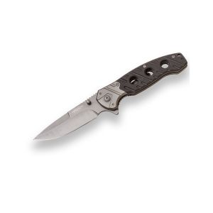 Navaja deportiva JKR 766 con hoja de acero 3Cr13MoV de 8,7 cm y empuñadura de fibra.