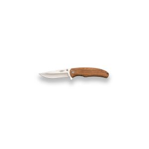 Navaja JKR 797 con hoja de acero de 8,5 cm y empuñadura de madera cebrano.
