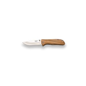 Navaja JKR 800 con hoja de acero de 7,5 cm y empuñadura de madera cebrano.