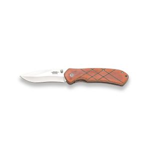 Navaja JKR 0881 con hoja de acero 3Cr13MoV de 8 cm y empuñadura de de madera roja