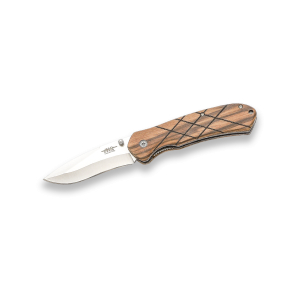 Navaja JKR 0882 con hoja de acero 3Cr13MoV de 8 cm y empuñadura de de madera de cebrano