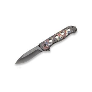 Navaja JKR 0911 con hoja de acero 3r13mov de 8,5 cm y empuñadura de aluminio.
