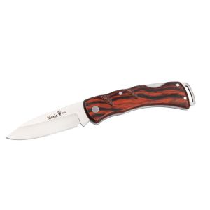 Compra aquí tu Navaja Muela K-7R con hoja de acero 420 de 7 cm y empuñadura de madera prensada coral de 9,2 cm, ¡Somos su tienda en Albacete!