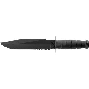 Cuchillo KA-BAR Black Fighter Mixto 1271 con hoja de acero acero 1095CV de 20.30 cm y empuñadura de kraton de 12.20 cm