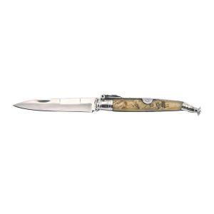 Estilete artesanía Nº 1 hoja de acero inoxidable MoVa de 9 cm y empuñadura de cuerno de muflón M/123-MU