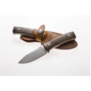 Cuchillo italiano LIONSTEEL M4 WN con hoja de acero M390 de 9,5 cm y empuñadura de madera de nogal de 11 cm