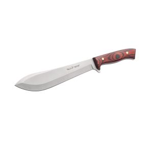 Muela Cuchillo de supervivencia MACHETE con hoja de acero inoxidable MoVa de 25 cm y empuñadura de madera natural de 12