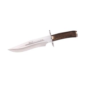 Muela Cuchillo de caza MAGNUM-23A con hoja de acero inoxidable MoVa de 23 cm y empuñadura de asta de ciervo de 23 cm.