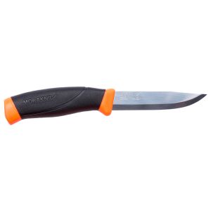 Cuchillo Morakniv Companion con hoja de acero Acero Sandvik 12C27 de 10.4 cm y empuñadura de Caucho de 11.5 cm
