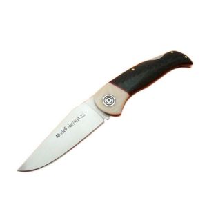 Muela Navaja NAVALIA-10M.B hoja de acero Mova de 10 y micarta hueso y negra.