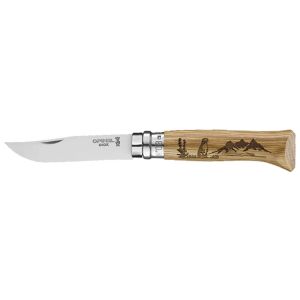 Navaja OPINEL Nº08 Animalia Marmota 003227 con hoja de acero Acero inoxidable de 8.5 cm y empuñadura de Roble de 11 cm