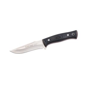 Compra aquí tu Cuchillo Muela POINTER-12M con hoja de acero MoVa de 12 cm y empuñadura de micarta negra de 12 cm, ¡Somos su tienda en Albacete!