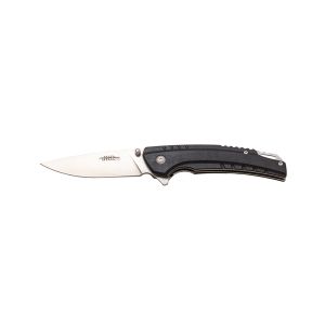 Navaja deportiva JKR PRO 10.015 con hoja de acero D2 de 8 cm y empuñadura de G-10 de 10,5 cm.