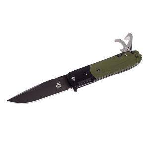 Navaja QSP DAEVA QS107-B Negro/Verde con hoja de acero D2 de 9,8 cm y empuñadura de G-10 de 12,7 cm