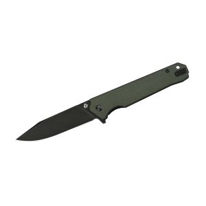 Navaja QSP MAMBA V2 Micarta D2 STW QS111-I2 Verde con hoja de acero D2, Negro Stonewash de 8,9 cm y empuñadura de Micarta verde de 11,4 cm