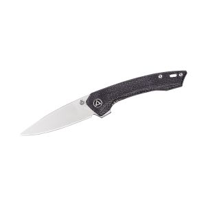 Navaja QSP LEOPARD Micarta QS135-B Negro con hoja de acero SANDVIK 14C28N de 7,7 cm y empuñadura de Micarta de 10,8 cm