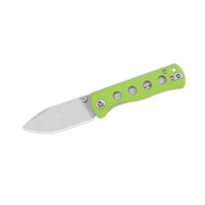 Navaja QSP CANARY FOLDER G-10 STW QS150-C1 Neon con hoja de acero 14C28N, lavado a la piedra de 7,2 cm y empuñadura de G-10 neon de 9,5 cm