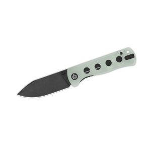 Navaja QSP CANARY FOLDER G-10 STW Negro QS150-E2 Jade con hoja de acero 14C28N, Lavado a la piedra en negro de 7,2 cm y empuñadura de G-10 jade de 9,5 cm