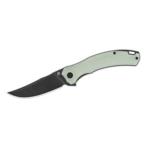 Navaja QSP WALRUS G-10 STW Negro QS151-A2 Jade con hoja de acero D2, Lavado a la piedra en negro de 8,6 cm y empuñadura de G-10 jade de 12 cm