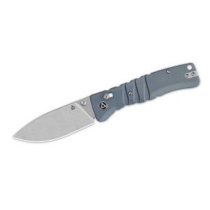 Navaja QSP RIPLEY G-10 STW QS160-B1 GRIS con hoja de acero 14C28N, lavado a la piedra de 8,8 cm y empuñadura de G-10 gris de 11,5 cm
