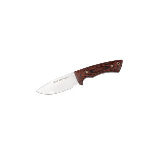 Muela Cuchillo de caza RHINO-10R con hoja de acero inoxidable MoVa de 10 cm y empuñadura de madera de coral de 12 cm.