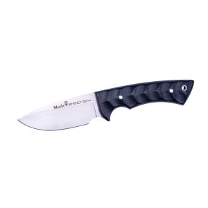 Muela Cuchillo Rhino RHINO-10SV.M hoja de acero Sandvik 14C28N de 10 cm y empuñadura de micarta negra.