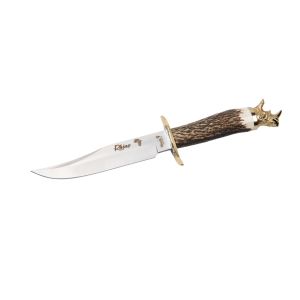 Muela Cuchillo de Caza BIG FIVE RHINO RHINO-16BF con hoja de acero inox MoVa de 16 cm y empuñadura de asta de ciervo de 13 cm