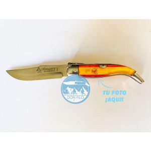 Navaja clásica albaceteña teja aluminio ¡personalizada con tu foto! Nº0 de Antonio Roncero