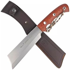 Compra aquí tu Cuchillo Muela SHERPA-18C con hoja de acero Molibdeno Vanadio de 18 cm y empuñadura de micarta canvas marrón de 14 cm, ¡Somos su tienda en Albacete!