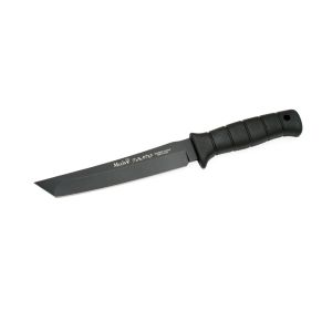 Muela Cuchillo japones TANTO-19N hoja de acero MoVa de 19 cm negra y empuñadura de goma.