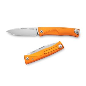 Navaja italiana LIONSTEEL TL A OS con hoja de acero M390 de 8 cm y empuñadura de aluminio naranja