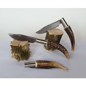 Navaja de asta de ciervo natural