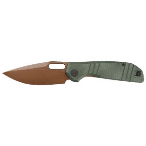 Navaja Trivisa Gecko-GM JM04GM con hoja de acero 14C28N de 8.6 cm y empuñadura de Micarta de 11 cm