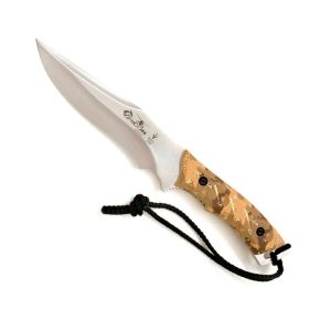 Muela Cuchillo TYPHOON-DES hoja de acero MoVa de 15 cm y empuñadura de goma desértica.