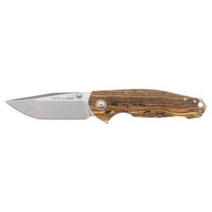 Navaja Viper Katla BC V5985BC con hoja de acero Bohler M390 Microclean de 8,2 cm y empuñadura de Madera de bocote de 11,6 cm