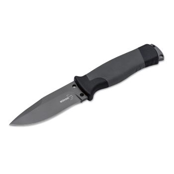 Cuchillo BÖKER PLUS OUTDOORSMAN con hoja de acero 12C27 de 9,3 cm y empuñadura de FRP negro y gris de 10,8 cm  02BO004