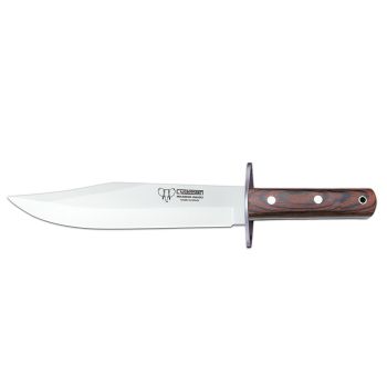 Cuchillo Cudeman 106-R hoja de acero inoxidable MoVa de 25 cm, empuñadura de estamina roja pulida de 13 cm