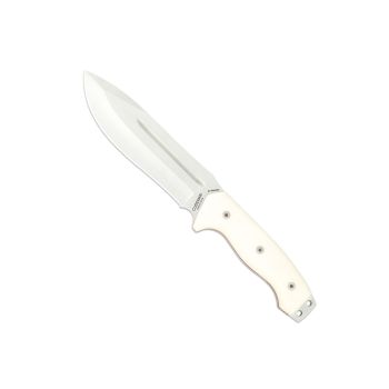  Cuchillo Cudeman 126-B Spartan hoja de acero inoxidable MoVa 1.4116 de 16 cm empuñadura de micarta blanca de 14 cm