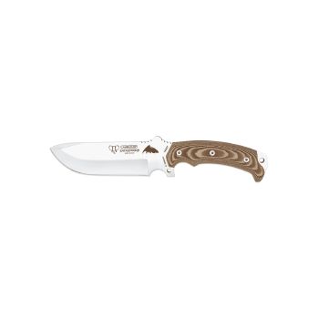  Cuchillo Cudeman 155-XC Entresierras + Kit completo supervivencia hoja de acero inoxidable MoVa 1.4116 de 16  cm empuñadura de micarta marrón de 11 cm