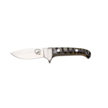 Cuchillo Salamandra Sirio 244453 con hoja de acero Böhler N695 De 9 cm y empuñadura de carnero de 10 cm  