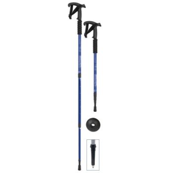 Baston Extensible Trekking Azul para Caza de Aluminio Negro Extensible  Ref. 39044-AZ